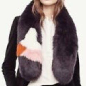 Ann Taylor Colorblock Faux Fur Stole